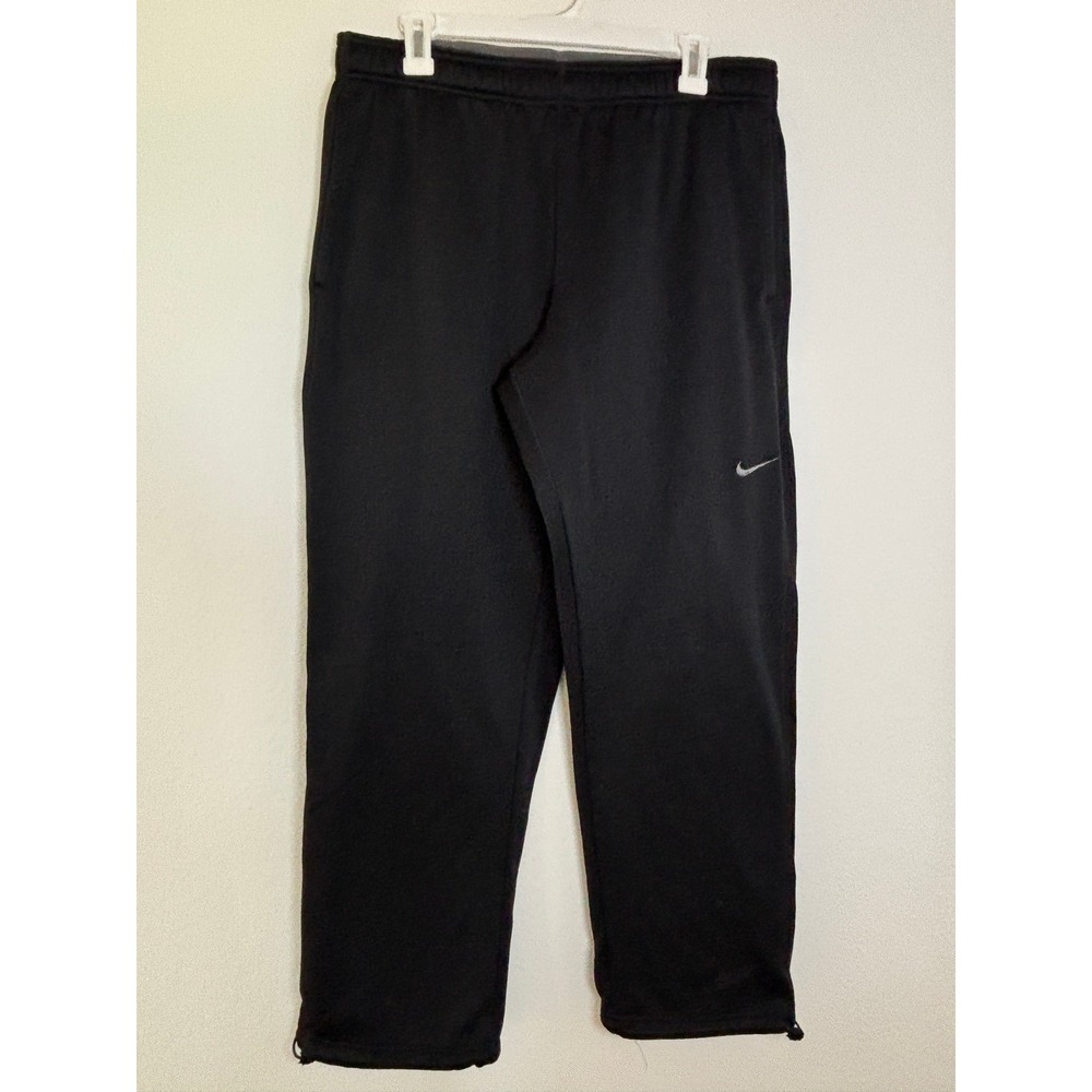 Nike Therma-FIT Sweatpants Mens Large Black Fleece Lined Bungee Hem Athletic